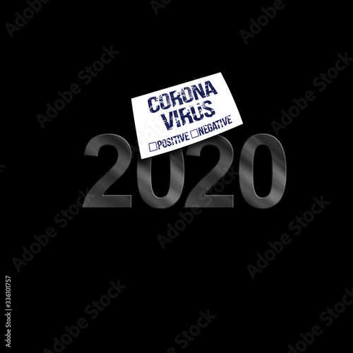 With Coronavirus warning note on a black background.