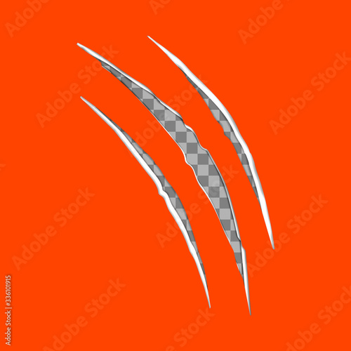 Paper scratches , orange paper on transparenty background