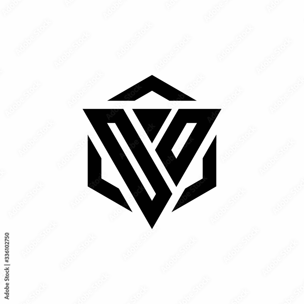 OO Logo monogram with triangle and hexagon modern design template OO Logo monogram with triangle and hexagon modern design template