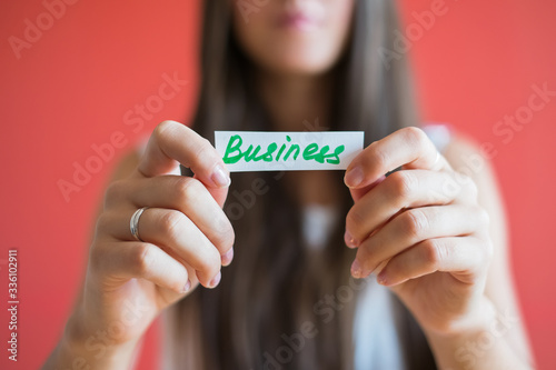 Picture icon Business word in hand photo