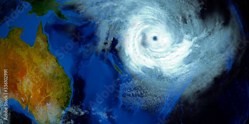 Fototapeta Naklejka Na Ścianę i Meble -  Tropical Cyclone Harold Hurricane 3D illustration. Elements of this image are furnished by NASA.