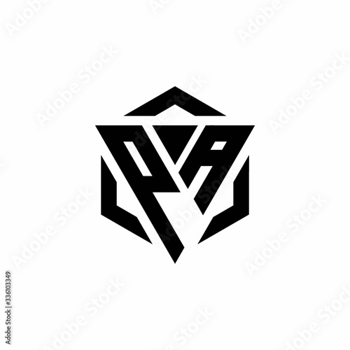 PA Logo monogram with triangle and hexagon modern design template