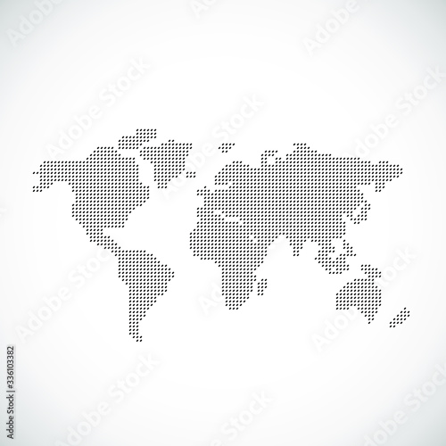 Vector Dotted World Map Background Light and Dark for Illustrator and Powerpoint. Continents  Europe  Asia  Australia  America  Africa