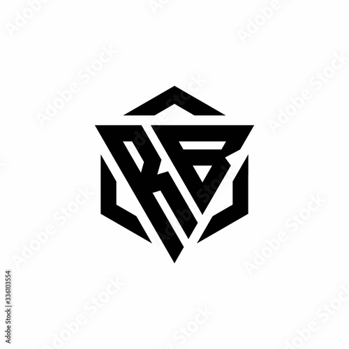 PB Logo monogram with triangle and hexagon modern design template