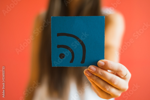 Picture icon wi fi in hand