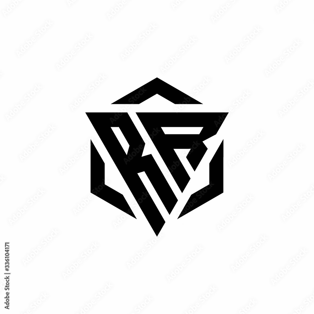 RR Logo monogram with triangle and hexagon modern design template RR Logo monogram with triangle and hexagon modern design template