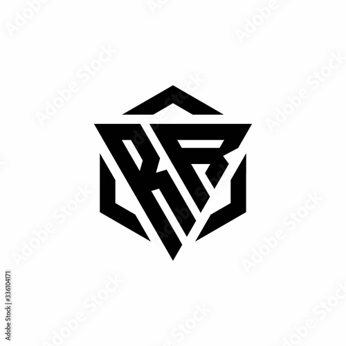 RR Logo monogram with triangle and hexagon modern design template