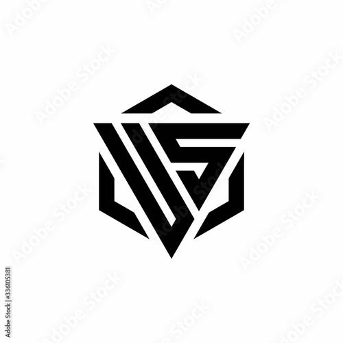 US Logo monogram with triangle and hexagon modern design template