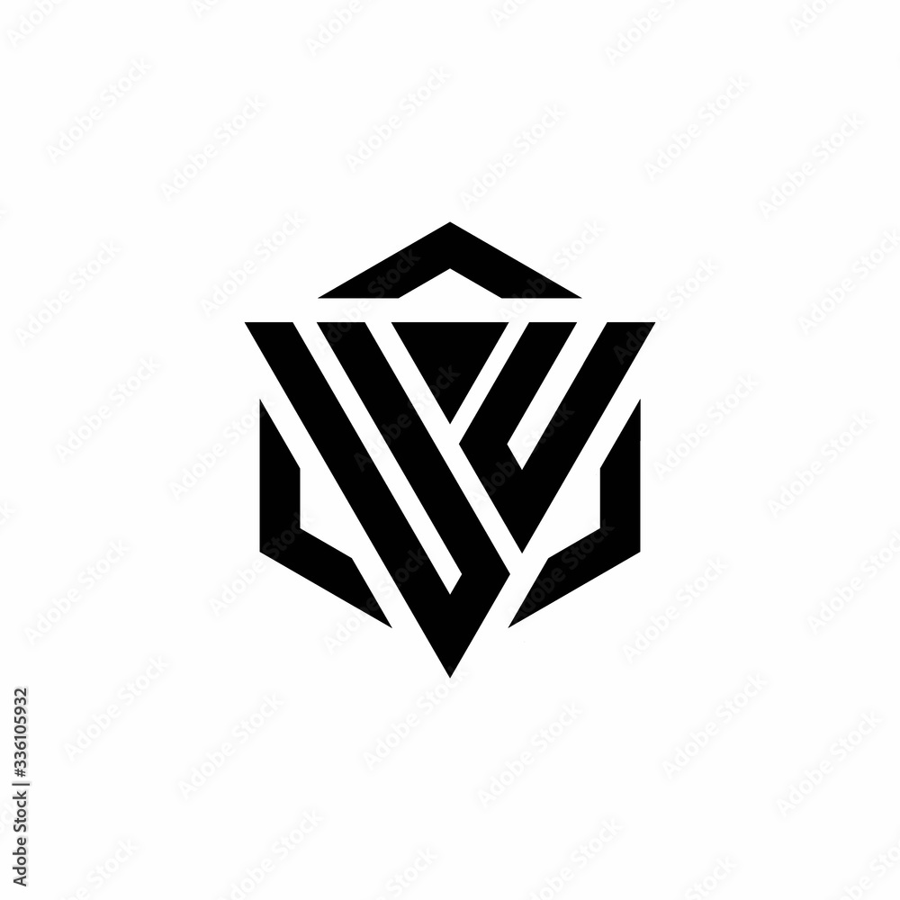 UU Logo monogram with triangle and hexagon modern design template UU Logo monogram with triangle and hexagon modern design template