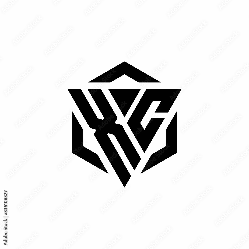 XC Logo monogram with triangle and hexagon modern design template XC Logo monogram with triangle and hexagon modern design template