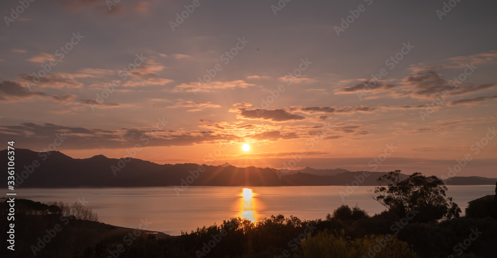 Beautiful sunset over the Mediterranean, during Covid19 confinement