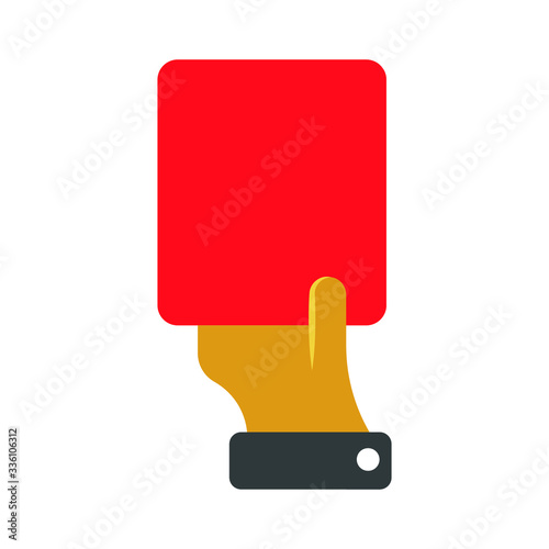 warning reprimanding or penalising a player vector color icon design, Fouls and misconduct shoot-out Concept, Soccer and football Penalty Card on White Background,
