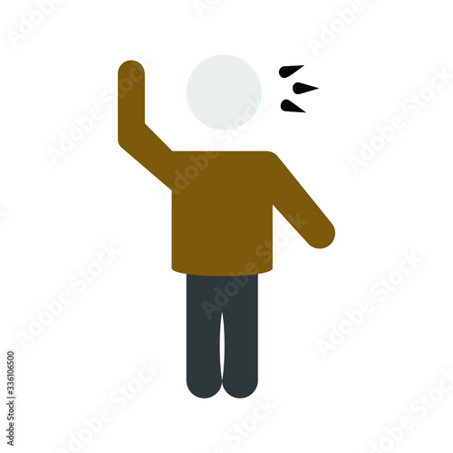 Fouls and misconduct sign Avatar on white background, Soccer cautionable offense vector Flat icon concept design,