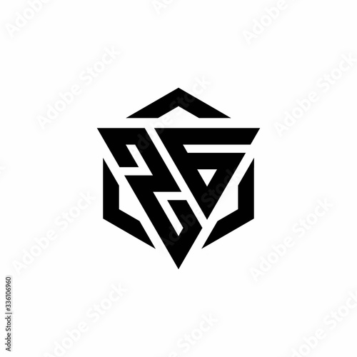 ZG Logo monogram with triangle and hexagon modern design template