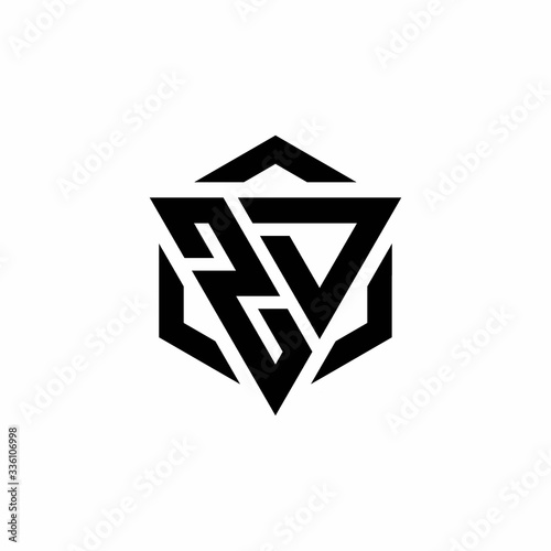 ZD Logo monogram with triangle and hexagon modern design template