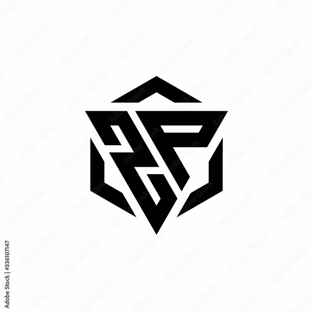 ZP Logo monogram with triangle and hexagon modern design template ZP Logo monogram with triangle and hexagon modern design template