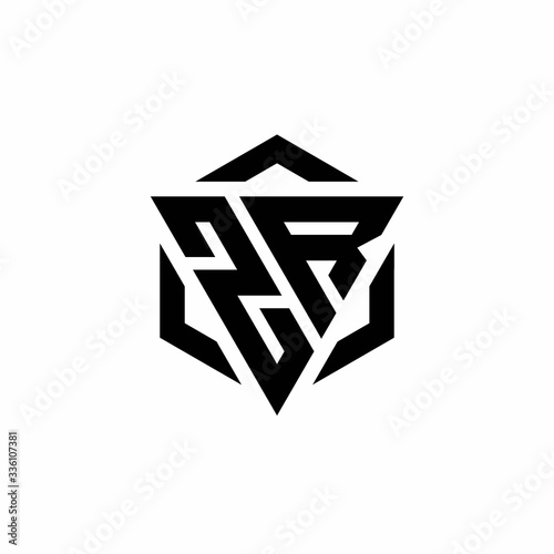 ZR Logo monogram with triangle and hexagon modern design template
