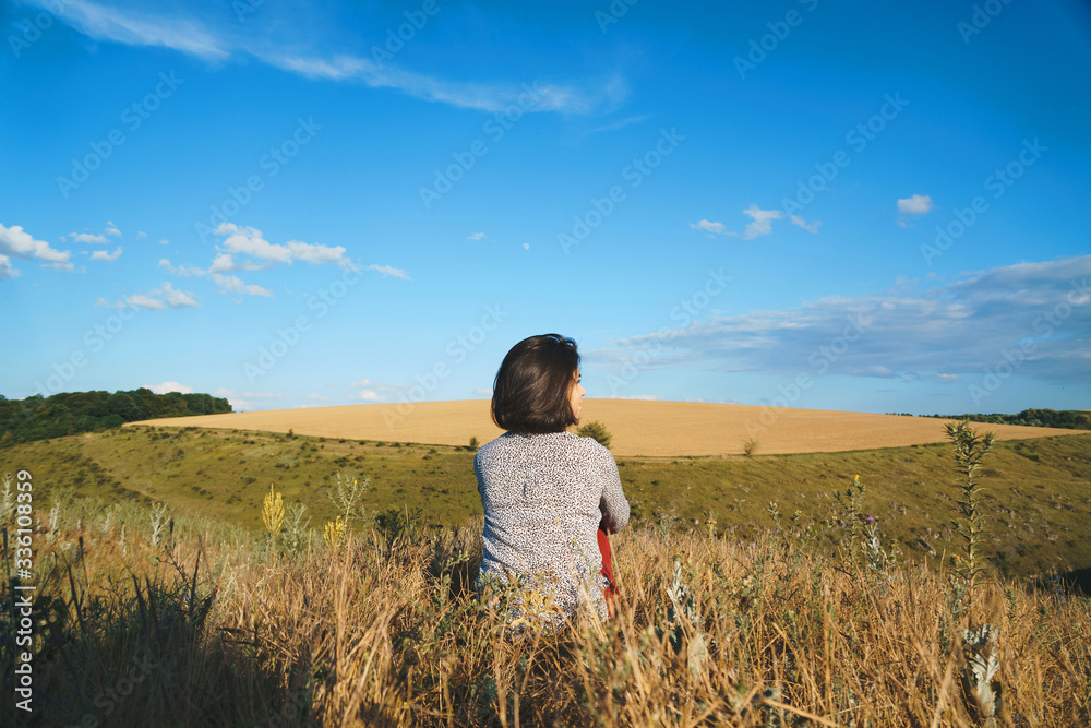 woman enjoying landscape