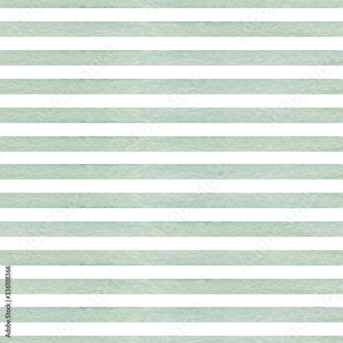 Watercolor hand drawn seamless pattern with abstract stripes in blue color isolated on white background. Good for textile, background, wrapping paper etc.