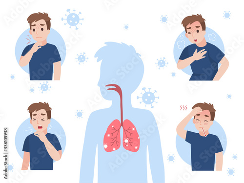 Info graphic elements the signs and corona virus transmission, contagious disease, Health care concept.