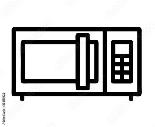 microwave oven isolated vector in black and white for logo, sign, apps or website