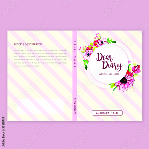 Book Cover Design With Watercolor Floral and Leaves