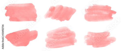 Set of red watercolor brushes for painting