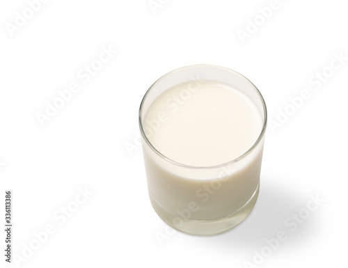 Milk isolated on a white background. Glass of milk with clipping path. Drink and healthy concept.