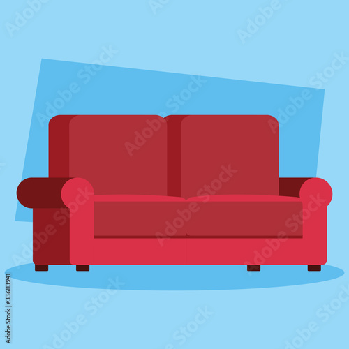 couch comfortable red color icon vector illustration design