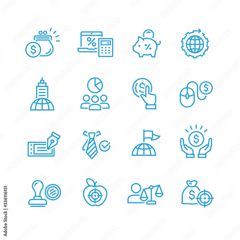 Global business vector icons set
Global business vector icons set