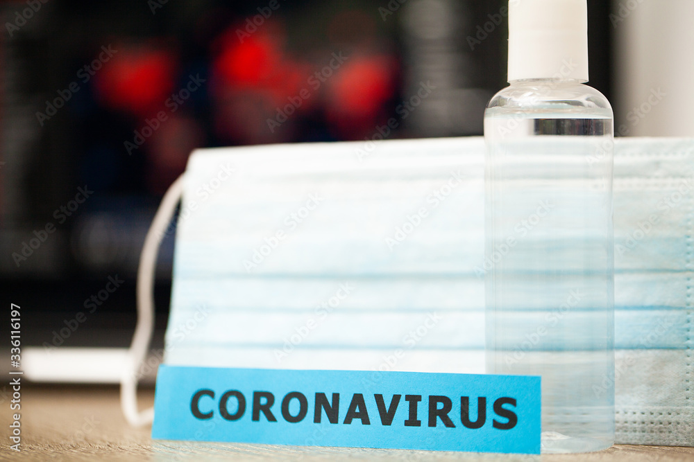 Coronavirus protection on a background of a virus spread card Coronavirus protection on a background of a virus spread card
