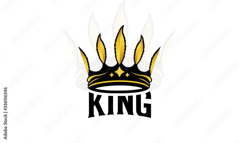 Luxury Cannabis King Crown Logo, Marijuana Luxury Crown Vector Design. Luxury Cannabis King Crown Logo, Marijuana Luxury Crown Vector Design.