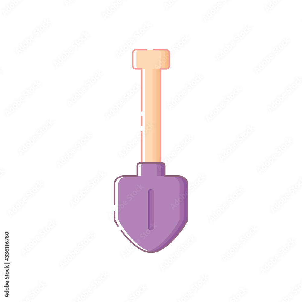Isolated shovel in linear style. Isolated shovel in linear style.