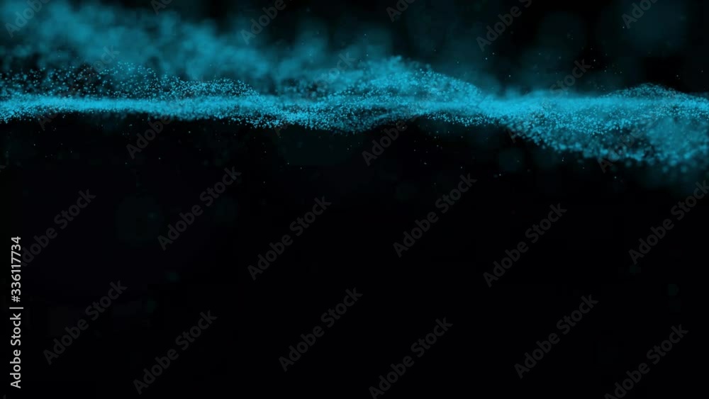 Wave of particles. Futuristic dots background with a dynamic wave.Abstract Black And White Particles Background. 4K Particles Background.