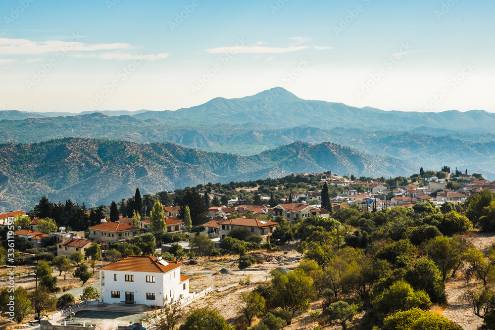 Hills around the Lefkara village, blue sky. Cyprus