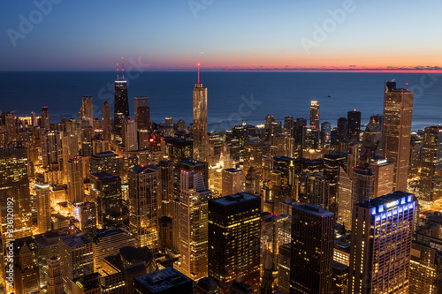 Chicago city Skyline Sunrise