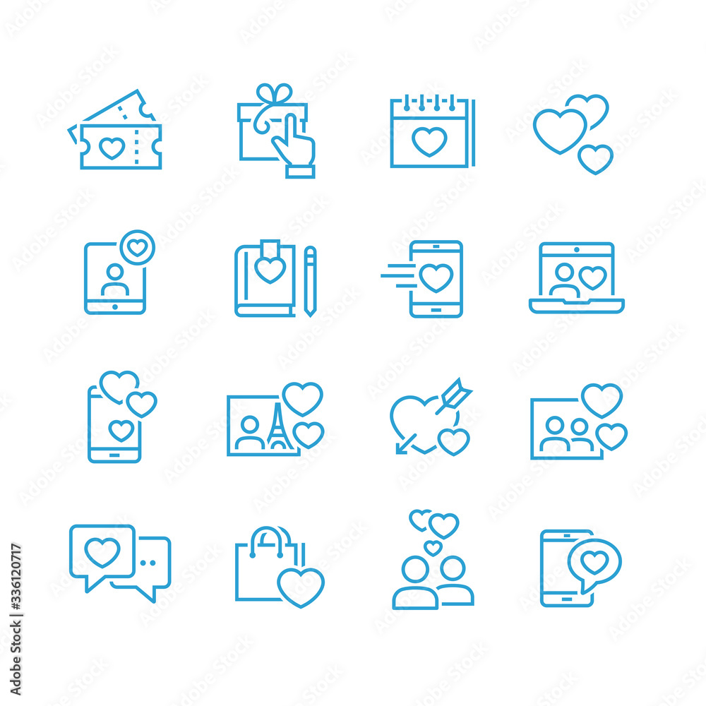 Love and romantic icons set
Love and romantic icons set