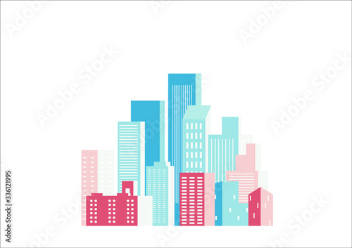 city building in flat illustration vector  urban cityscape design for background