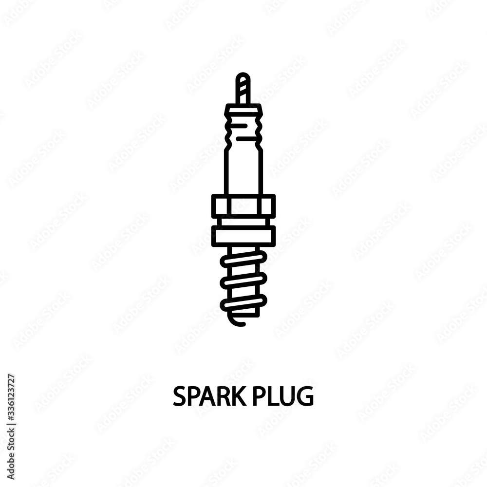 Spark plug line icon. Vector illustrations to indicate product categories in the online auto parts store. Car repair.