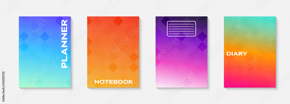 Minimal vector abstract cover notebook design. Planner and diary cover for print. Abstract design for copybook brochures and school books. Notebook paper. Brochure, book, magazine template