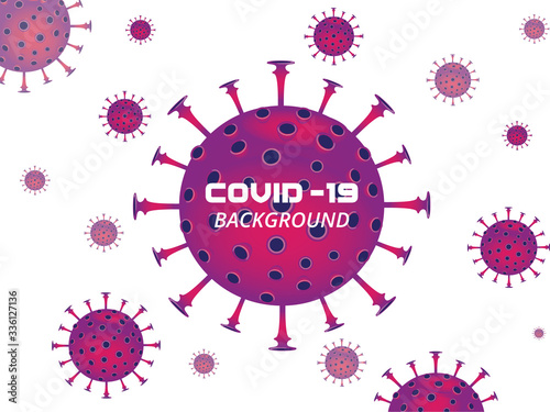 Coronavirus 2019-ncov and virus background with disease cells and red blood cell.covid-19 corona virus outbreaking and pandemic medical health risk concept Premium Vector