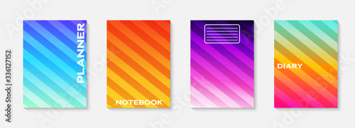 Minimal vector abstract cover notebook design. Planner and diary cover for print. Abstract design for copybook brochures and school books. Notebook paper. Brochure, book, magazine template