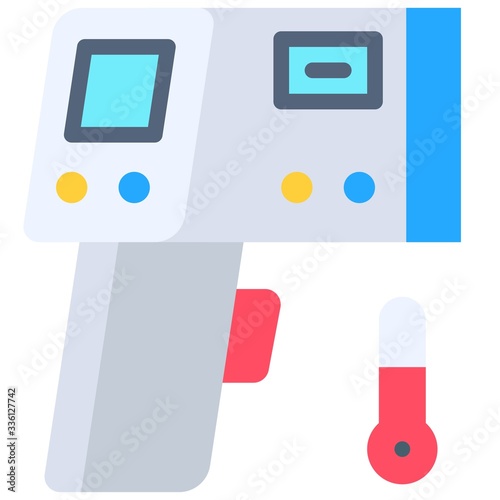 Infrared thermometer vector illustration, flat style icon