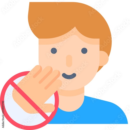 Do not touch your face, flat style icon