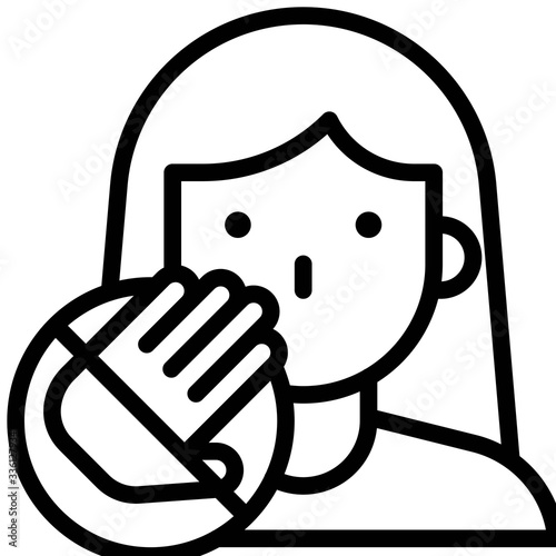 Do not touch your face, line style icon