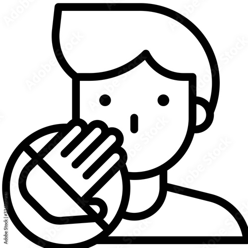 Do not touch your face, line style icon