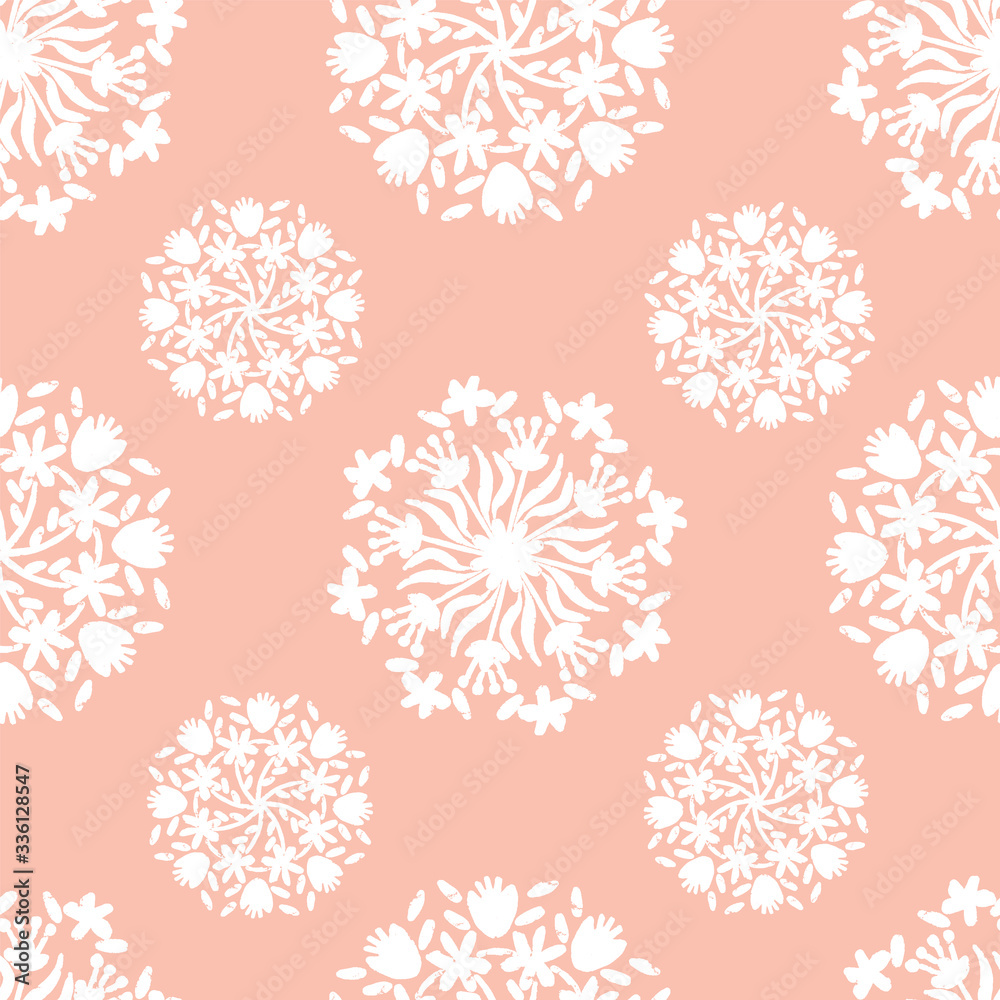 Vector hand drawn floral mandala seamless pattern Vector hand drawn floral mandala seamless pattern