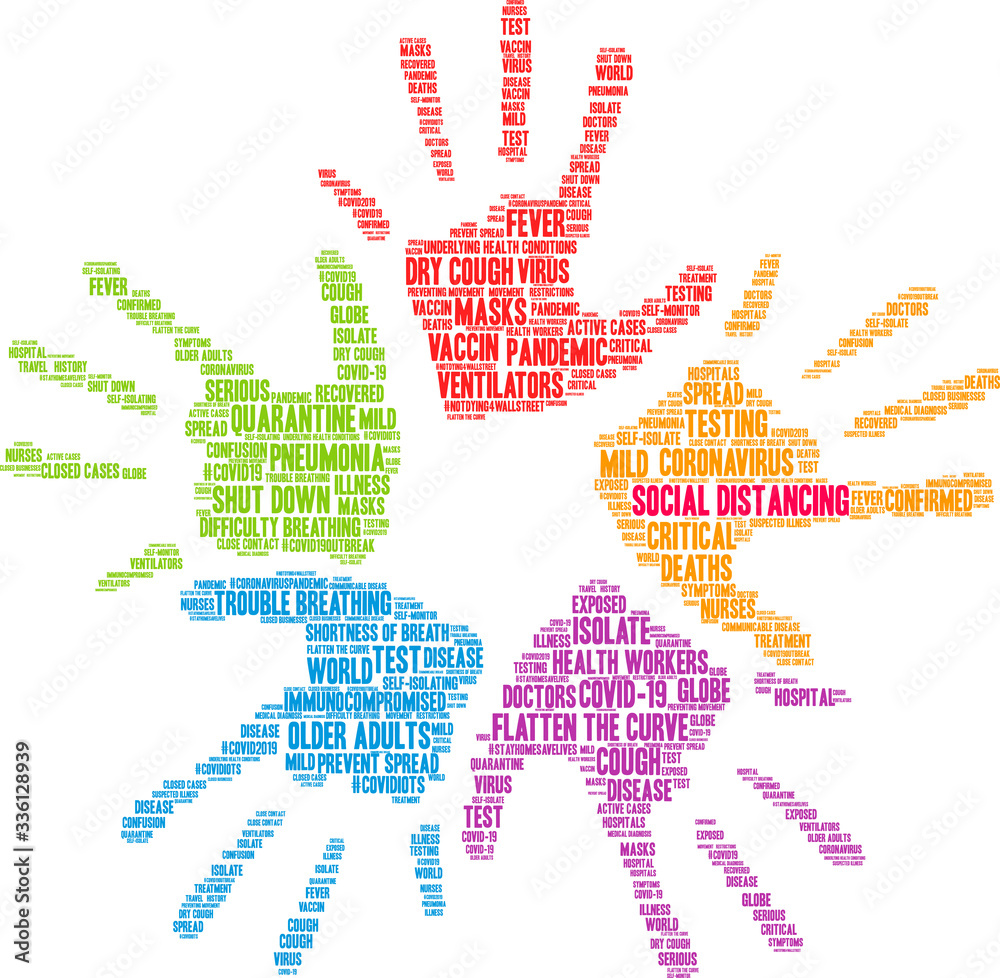 Social Distancing word cloud on a white background. Social Distancing word cloud on a white background.