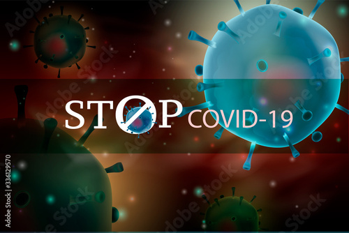 llustrations concept coronavirus COVID-19. virus wuhan from china. Stop Covid-19. 