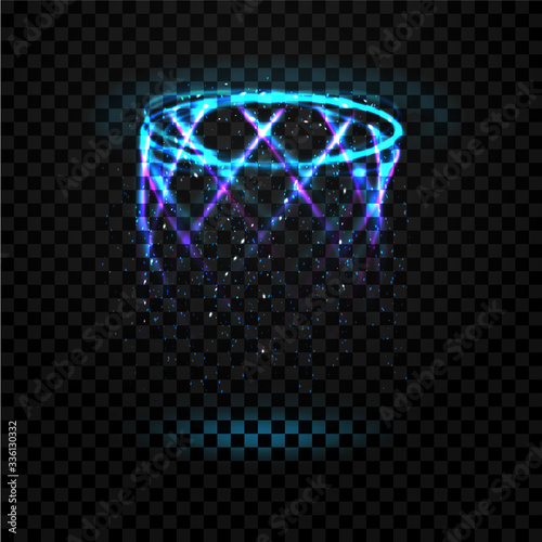 Futuristic top teleport or magic blue portal on dark background